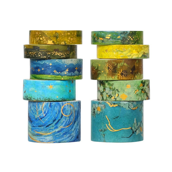 Gold Foil Washi Tape Set Decorative Craft For Gift Wrapping Scrapbooking Ysscj Sticky Tape