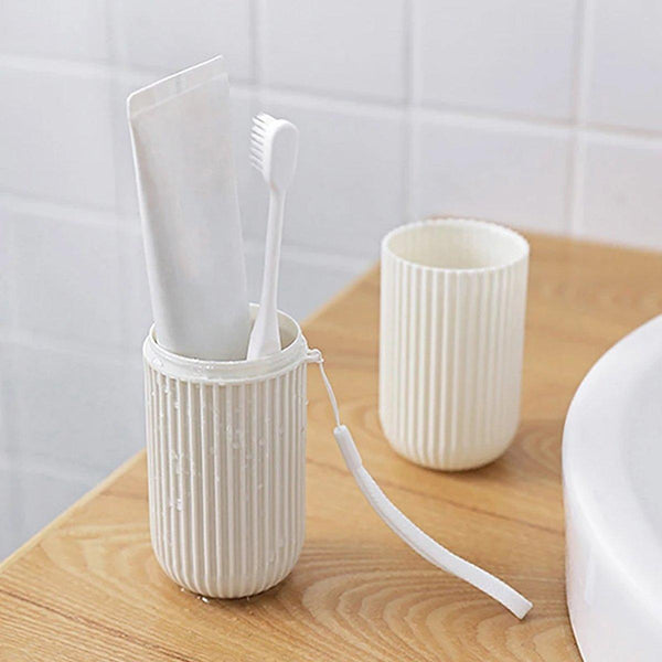 Travel Toothbrush And Toothpaste Holder Portable Bathroom Storage Box Case Cover Grey Tumblers & Toothbrush Holders
