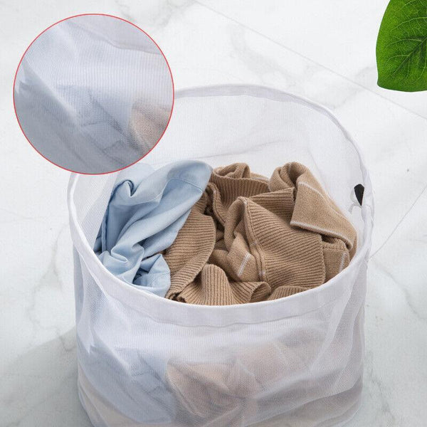 Laundry Washing Mesh Net Bag Drawstring Delicate Cloth Cleaning Clothes Lingerie S (40*30Cm) Laundry Bags