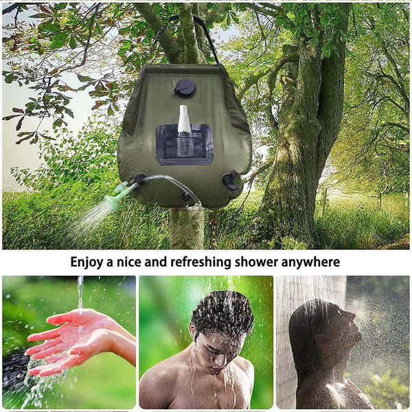 20L Camp Shower Bag Solar Heat Water Pipe Portable Camping Hiking Travel Outdoor Portable Showers & Accessories
