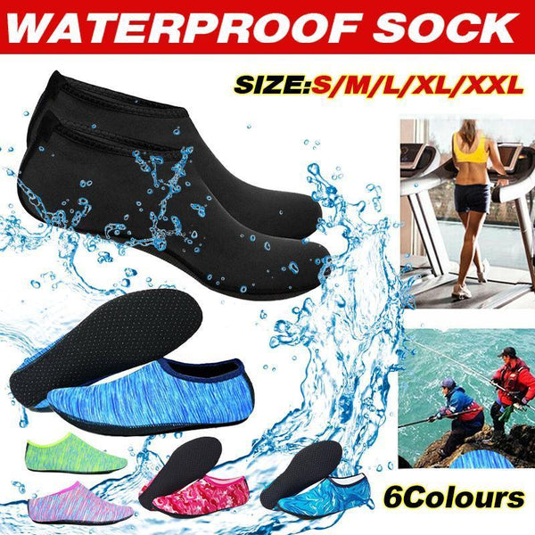 Unisex Slip On Aqua Socks Swim Surf Diving Yoga Exercise Reef Blue Water Shoes