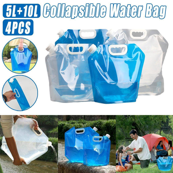 4Pcs Folding Water Storage Bag Portable Bucket For Camping Hiking Outdoor Sports Transparent Other Bottles & Hydration