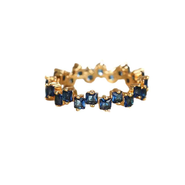 Square Design 1.2Ct Simulated Diamond Women Engagement Ring Rose Gold Plated Water Blue Size 10 Rings
