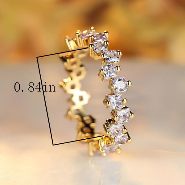 Square Design 1.2Ct Simulated Diamond Women Engagement Ring Rose Gold Plated Water Blue Size 6 Rings
