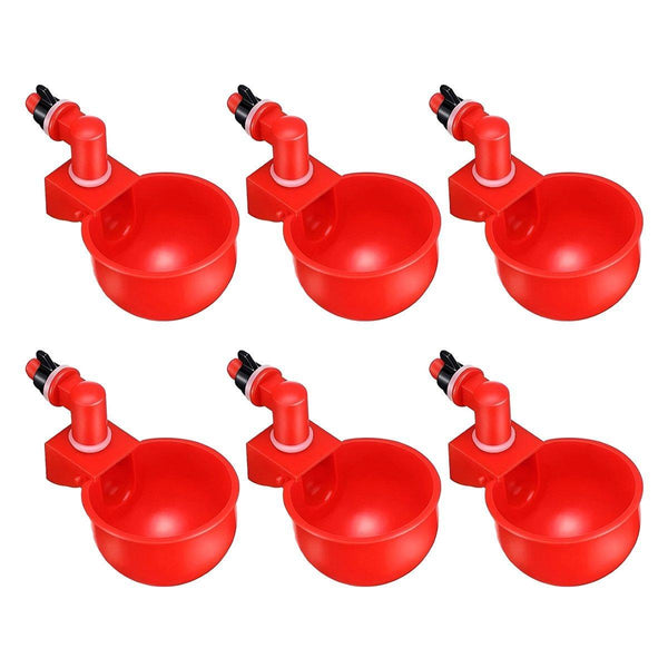 6X Automatic Chicken Water Cup Waterer Poultry Drinking Bowl Feeder Drinker Tool Small Animal Supplies