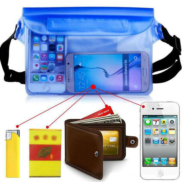 Waterproof Underwater Waist Belt Bum Bag Beach Swimming Boating Dry Phone Pouch Green Dry Bags