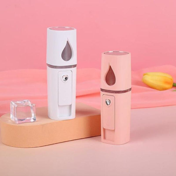 L2 Mini Nano Facial Mister With Top Mirror Rechargeable Cool Sprayer Au Pink Facial Cleansing Devices