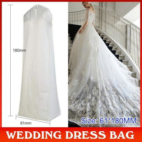 White Extra Large Wedding Dress Bridal Gown Garment Breathable Cover Storage Bag Garment Bags