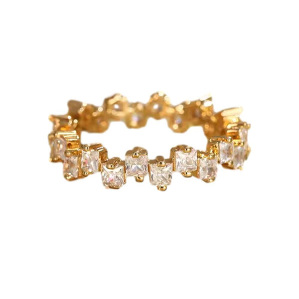 Square Design 1.2Ct Simulated Diamond Women Engagement Ring Rose Gold Plated White Size 6 Rings