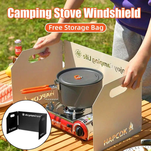 Outdoor Camping Tri Fold Board Portable Folding Windproof Windshield Protector White Parts & Accessories