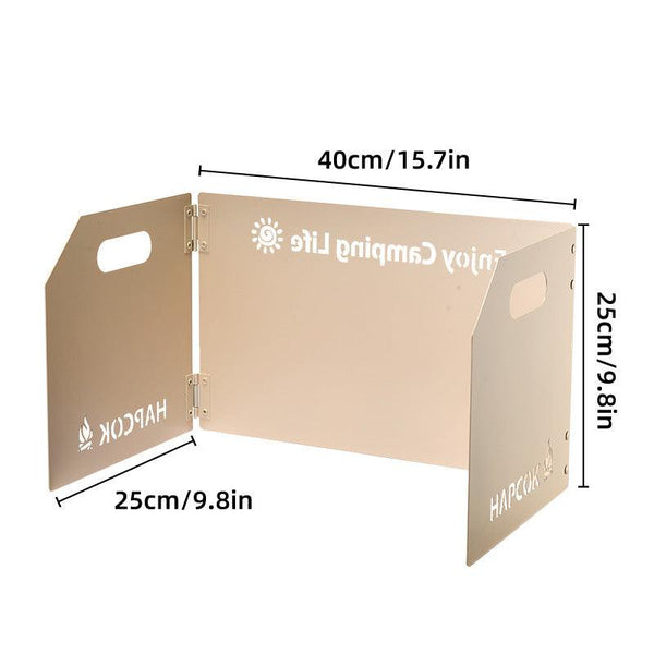 Outdoor Camping Tri Fold Board Portable Folding Windproof Windshield Protector White Parts & Accessories