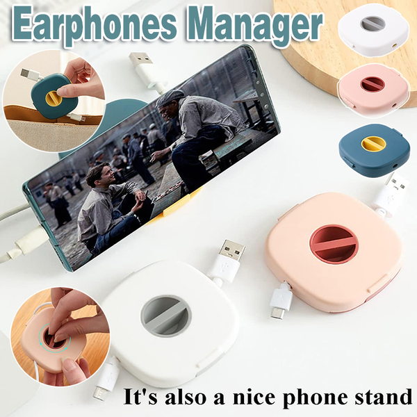 Case Cord Tangle Free Organizer Portable Earphones Manager Wire Winder Cable Pink*1 Earbud Cases