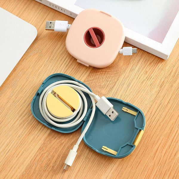 Case Cord Tangle Free Organizer Portable Earphones Manager Wire Winder Cable Pink*1 Earbud Cases