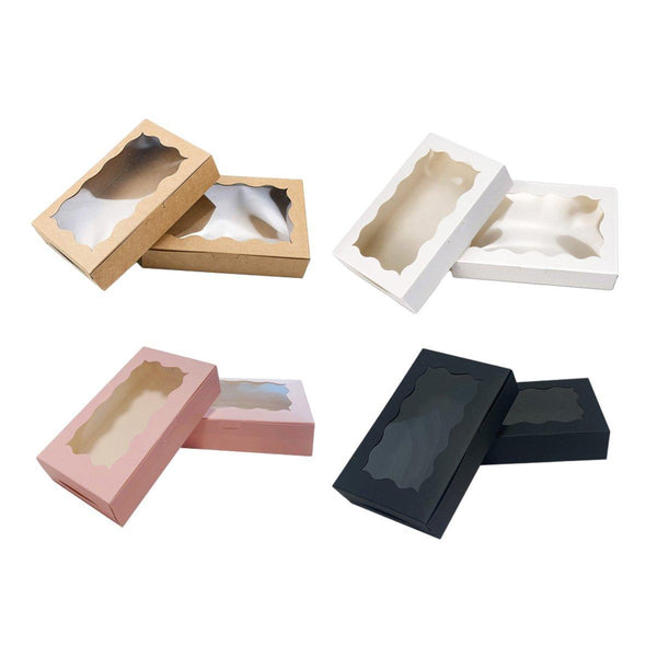 50Pcs Rectangular Kraft Paper Window Box Gift Packaging Boxes Party Favors Khaki Gift Boxes