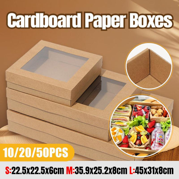 50Pcs Bakery Cake Packaging Boxes With Visible Open Window Lunch S Gift Boxes