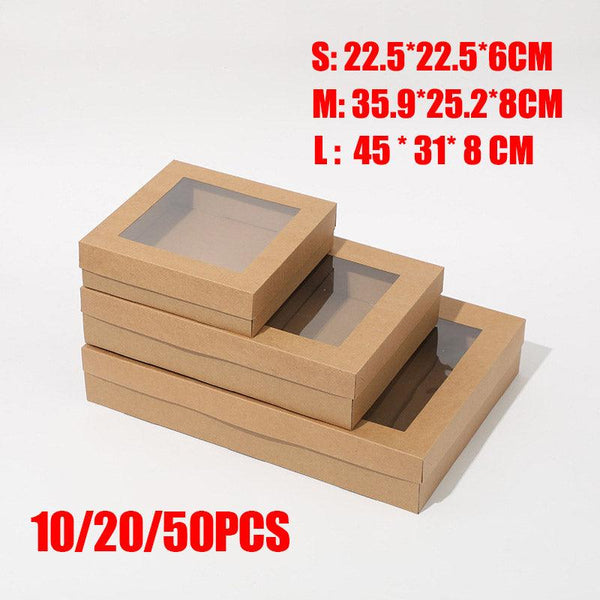 50Pcs Bakery Cake Packaging Boxes With Visible Open Window Lunch S Gift Boxes
