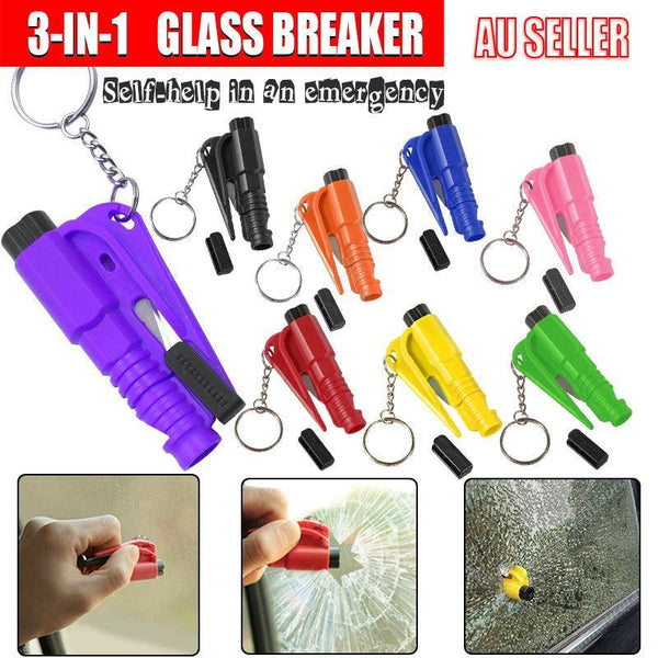 3 In 1 Car Glass Breaker Emergency Escape Tool With Cutter Black Other Emergency Equipment