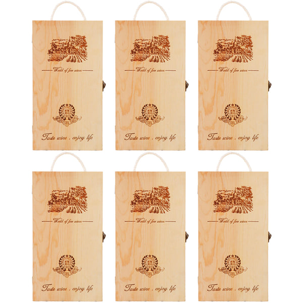 6Pcs Red Wine Gift Box Packaging Storage For Bottle Gifts Double Clamshell Gift Boxes