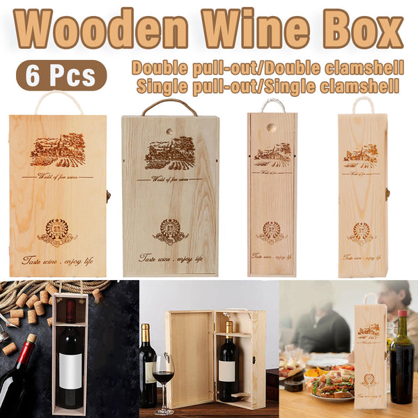 6Pcs Red Wine Gift Box Packaging Storage For Bottle Gifts Double Pull Out Gift Boxes