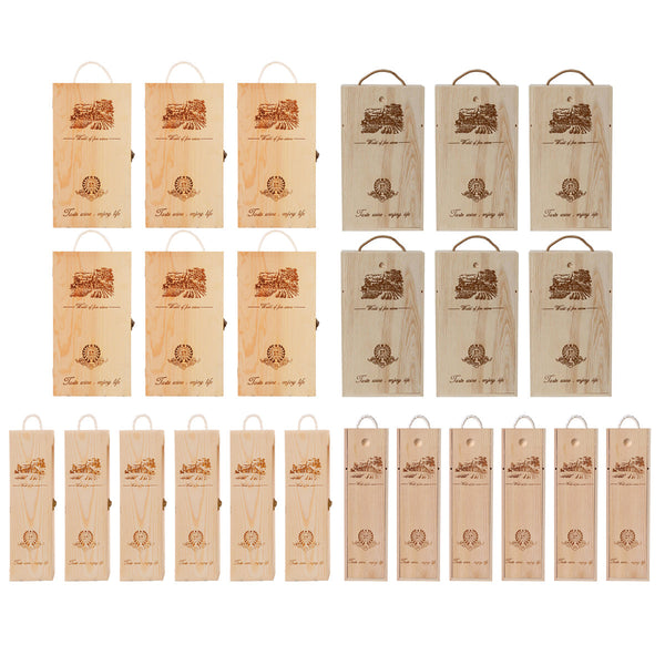 6Pcs Red Wine Gift Box Packaging Storage For Bottle Gifts Double Pull Out Gift Boxes