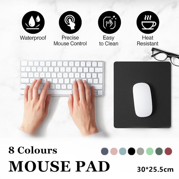 Leather Mouse Pad 30X25.5Cm Waterproof Gaming Desk Mat Anti Slip Rubber Mousepad Wine Red Mouse Pads & Wrist Rests