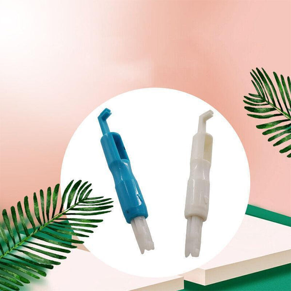 3X Automatic Needle Threader Insertion Handle Tools Sewing Machine White Hand Sewing Needles
