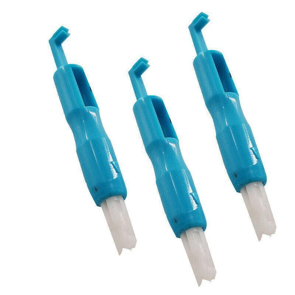 3X Automatic Needle Threader Insertion Handle Tools Sewing Machine White Hand Sewing Needles