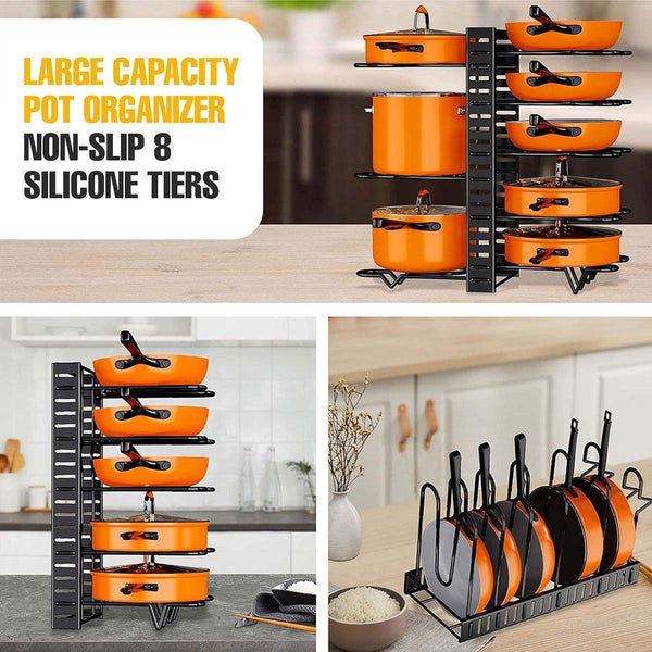Multi Layer Pot Lid Rack Vertical Storage Organizer Countertop Holder Racks & Holders