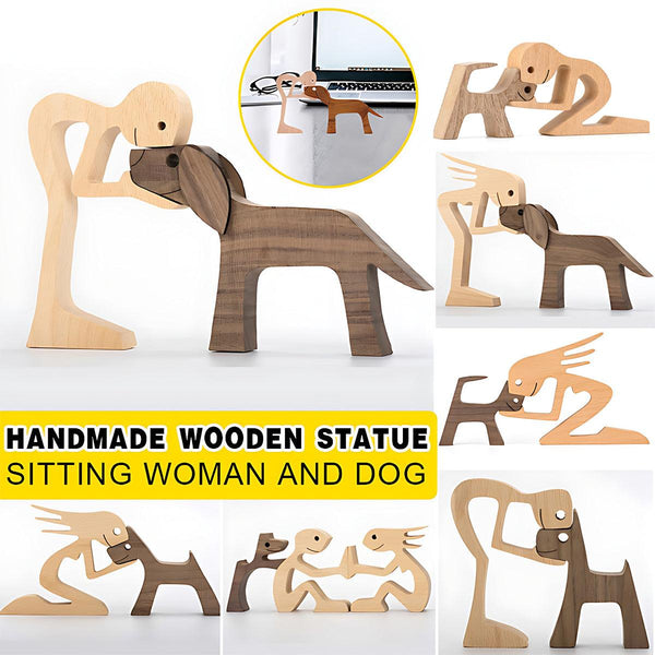Handmade Statue Sitting Family And Dog Craft Home Decor Style B04 Sculptures & Figurines