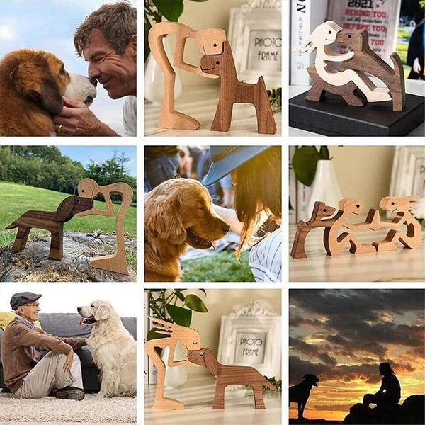 Handmade Statue Sitting Family And Dog Craft Home Decor Style B04 Sculptures & Figurines