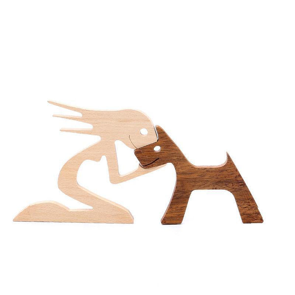 Handmade Statue Sitting Family And Dog Craft Home Decor Style B04 Sculptures & Figurines