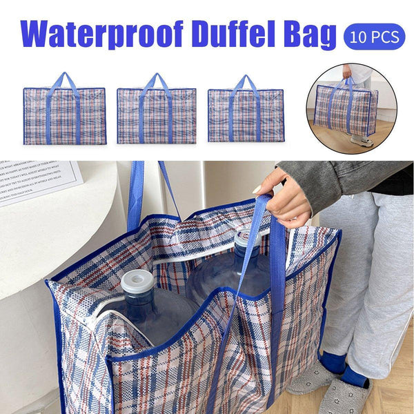 10Pcs Large Waterproof Moving Packing Bags Woven Storage Luggage Quilt Medium Shipping & Moving Boxes