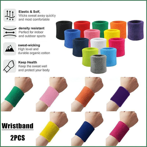 Wristbands Headband Band For Sport Tennis Badminton Yoga Cotton Purple Sweatbands