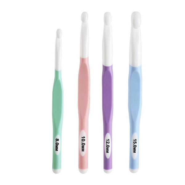 4Pcs Weave Yarn Craft Tools Ergonomic Handle Non Slip Knitting Needles Crochet Hooks Other Crocheting And Knitting