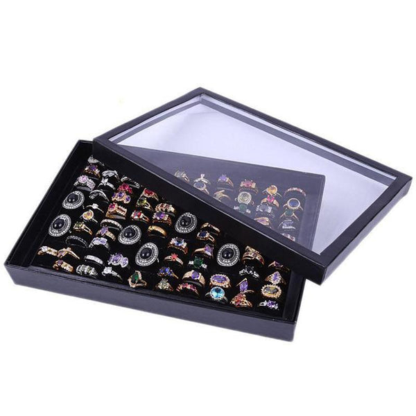 100 Slot Jewelry Ring Earring Storage Box Display Organizer Case Tray Holder 1Pc Jewellery Boxes