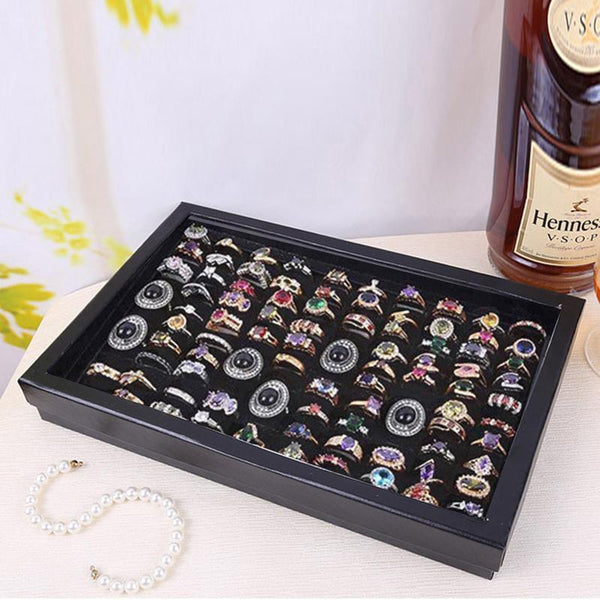 100 Slot Jewelry Ring Earring Storage Box Display Organizer Case Tray Holder 1Pc Jewellery Boxes