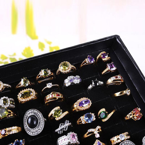 100 Slot Jewelry Ring Earring Storage Box Display Organizer Case Tray Holder 1Pc Jewellery Boxes