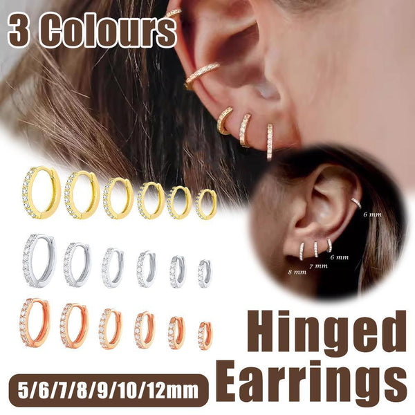 7Sizes Hoop Earring Silver Zirconia Huggie Cartilage Piercing Jewellery 8Mm Earrings
