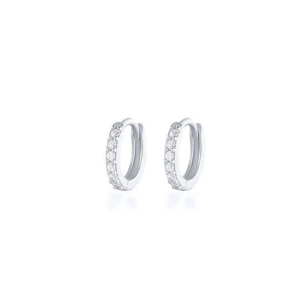 7Sizes Hoop Earring Silver Zirconia Huggie Cartilage Piercing Jewellery 8Mm Earrings