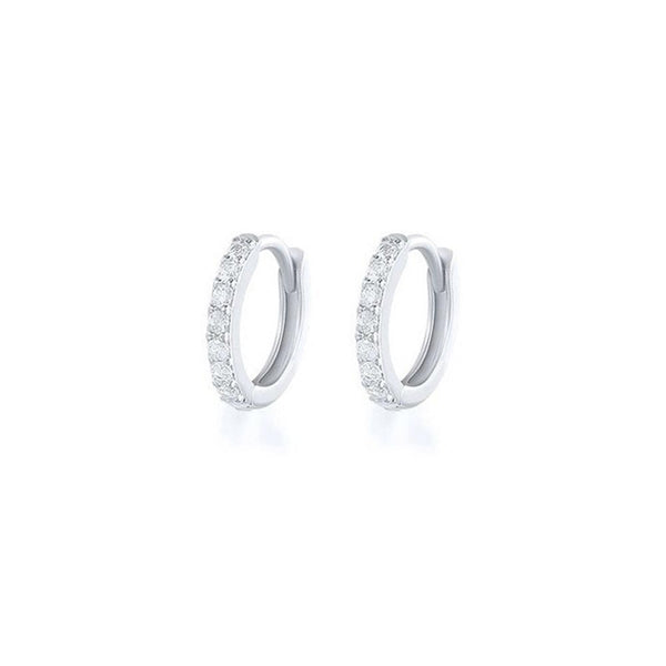 7Sizes Hoop Earring Silver Zirconia Huggie Cartilage Piercing Jewellery 8Mm Earrings