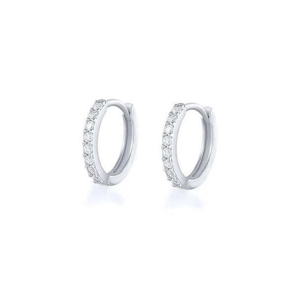 7Sizes Hoop Earring Silver Zirconia Huggie Cartilage Piercing Jewellery 8Mm Earrings