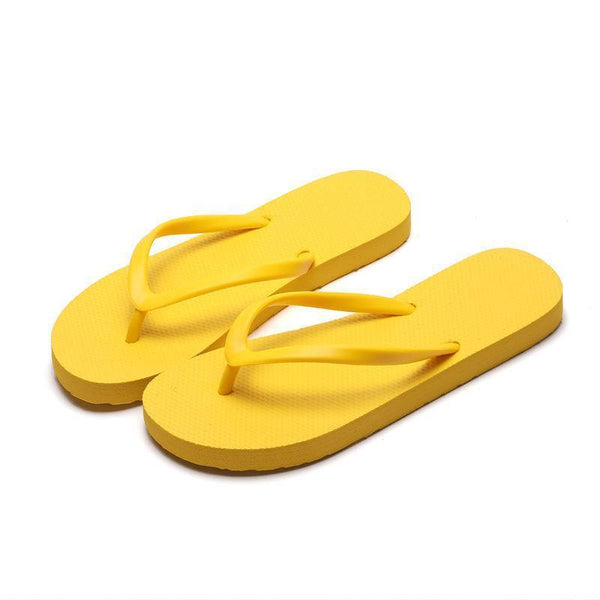 Slippers For Women Casual Fashion Bohemian Beach Shoes Flip Flops Flat Yellow Flats