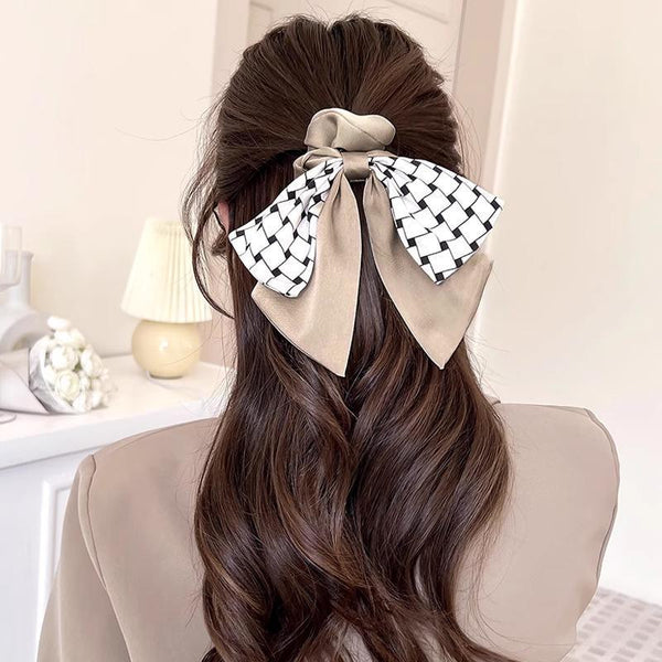 Women Elegant Scrunchies For Hair Ribbon Ties Bow Ponytail Hair Accessories