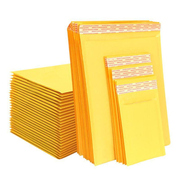 25Pcs Poly Bubble Mailer Yellow Colour Multi Size Plastic Padded Bag 25Pcs 13 X 18Cm Padded Envelopes