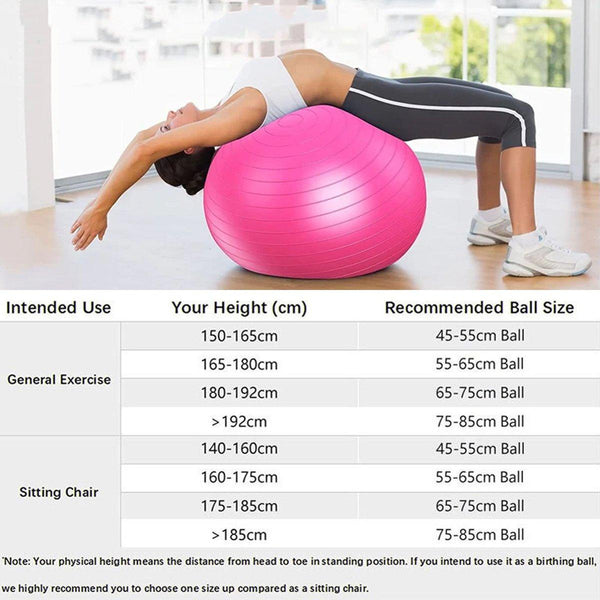 Explosion Proof Thickened Inflatable Yoga Ball Massage Fitness Stability Purple 75Cm Exercise Balls