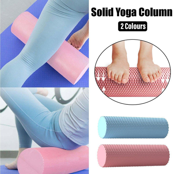 Eva Foam Yoga Massage Roller Solid Pilates Fitness Column For Muscle Recovery Pink Foam Rollers