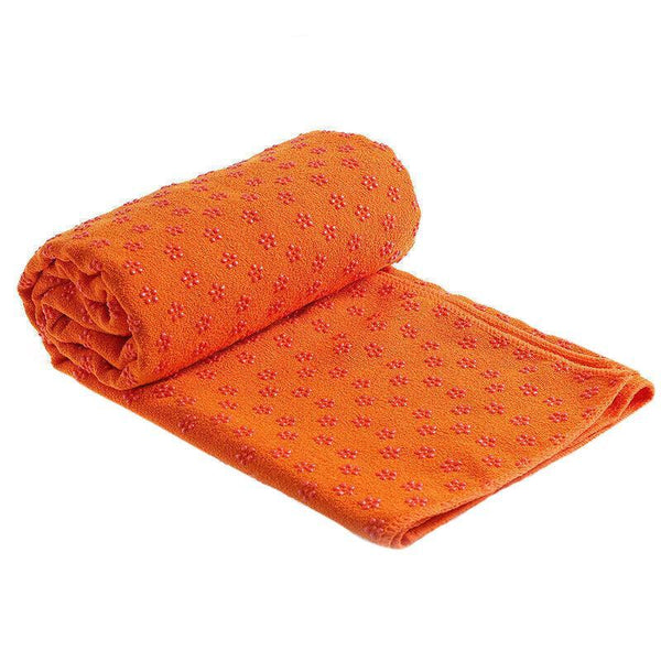 Non Slip Yoga Towel Mat Microfiber Fitness Gym Exercise Blanket With Carry Bag Orange Mats & Non Slip Towels