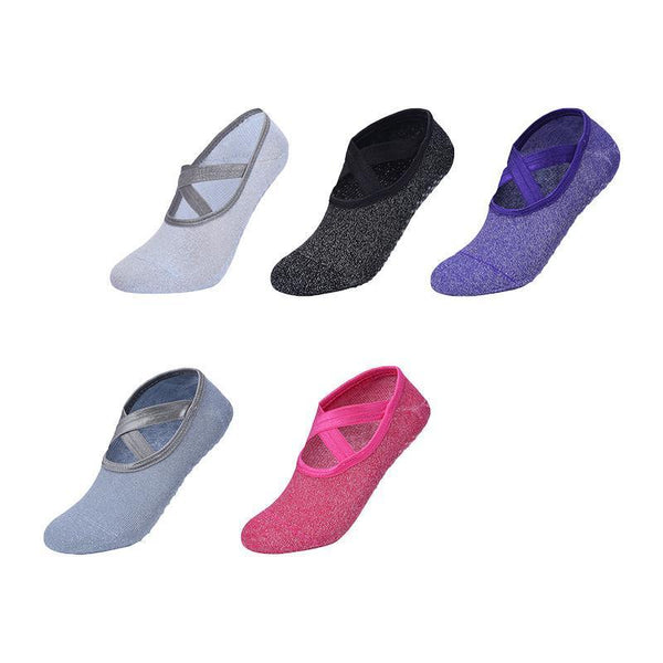 Yoga Socks Non Slip Pilates Ballet Grip For Women Gym Fitness Purple Womens Socks