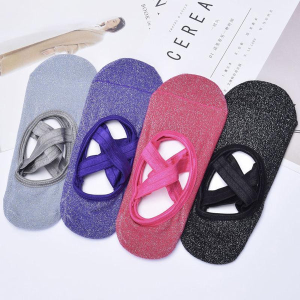 Yoga Socks Non Slip Pilates Ballet Grip For Women Gym Fitness Purple Womens Socks