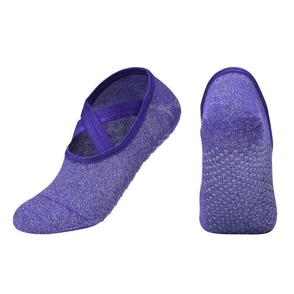 Yoga Socks Non Slip Pilates Ballet Grip For Women Gym Fitness Purple Womens Socks